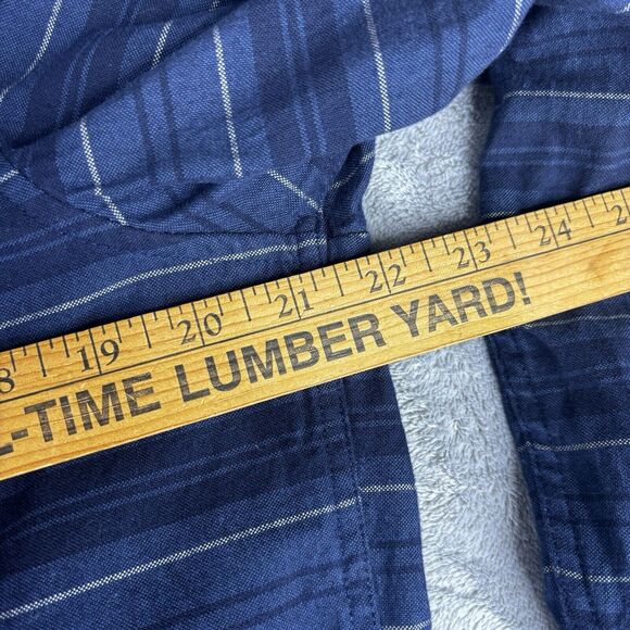 AMERICAN EAGLE Shirt Mens M Slim Fit Blue Stripe Lightweight Flannel Button Down - Picture 9 of 11